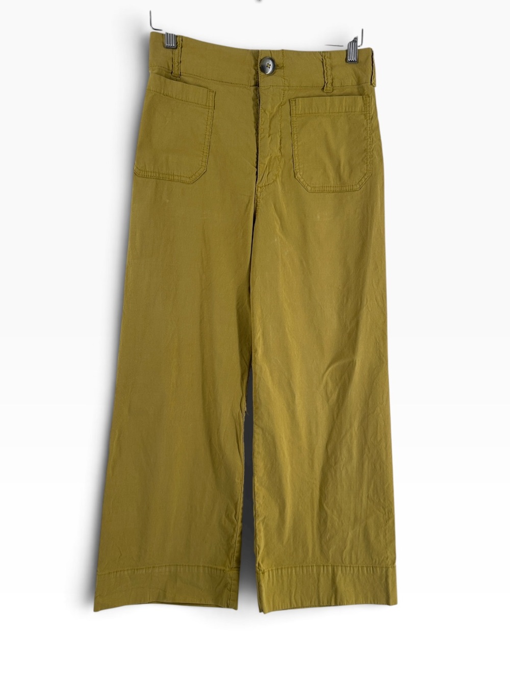 Anthropologie Maeve wide leg pants trousers Mustard/Tan beach Chinos sz 28